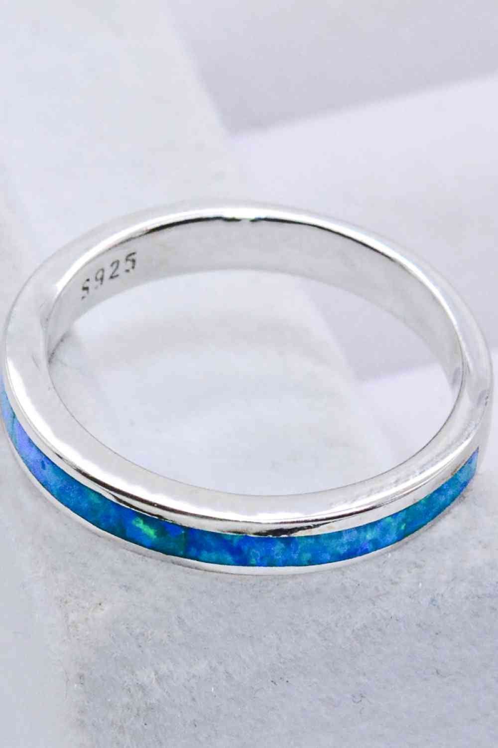 925 Sterling Silver Opal Ring in Sky Blue-Bijou Crush