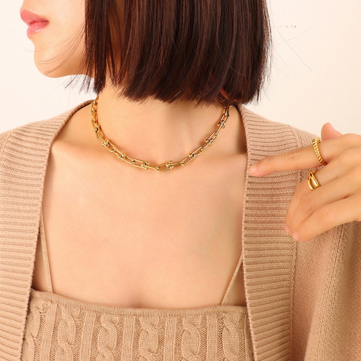 Chunky Chain Titanium Steel Necklace-Bijou Crush