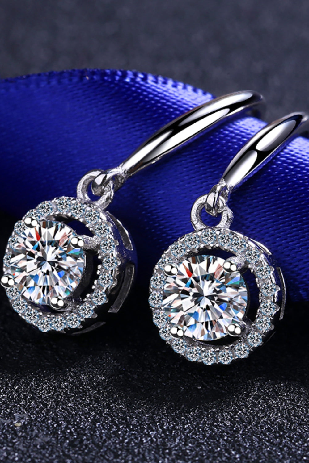 1-Carat Moissanite Drop Earrings in Sterling Silver-Bijou Crush