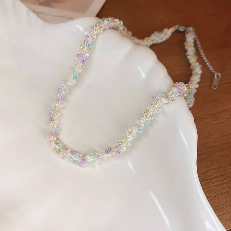 Titanium Steel Rice Bead Necklace-Bijou Crush