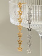 Stainless Steel Cutout Star Earrings-Bijou Crush