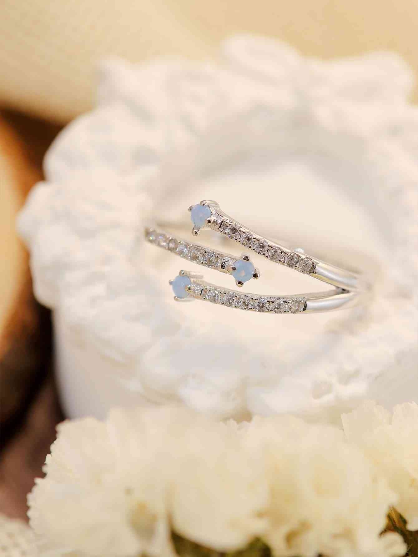 Moonstone Platinum-Plated Ring-Bijou Crush