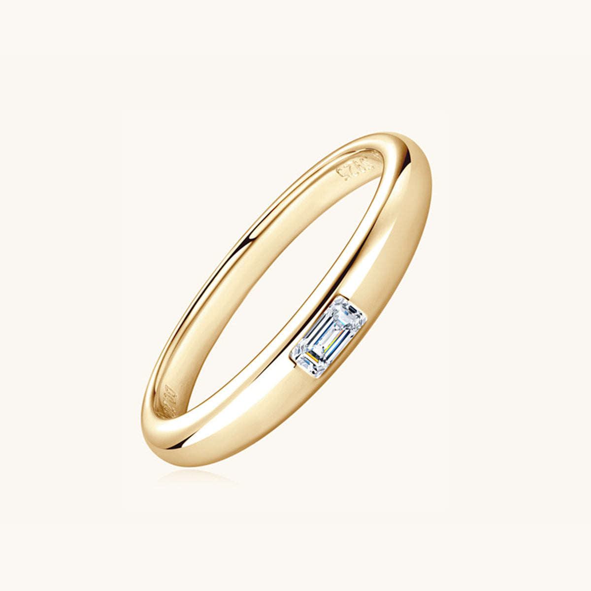 925 Sterling Silver Inlaid Moissanite Ring-Bijou Crush