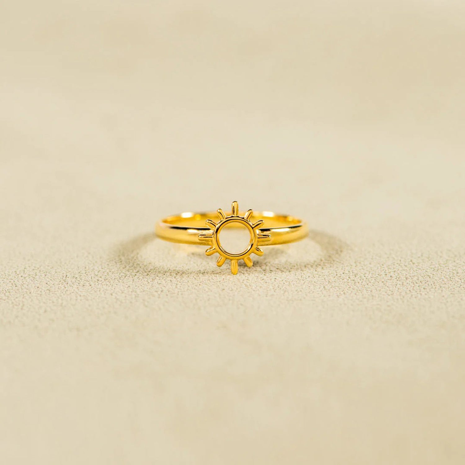 Sun Shape 18K Gold-Plated Ring-Bijou Crush