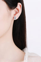 Adored 1 Carat Moissanite Rhodium-Plated Square Stud Earrings-Bijou Crush