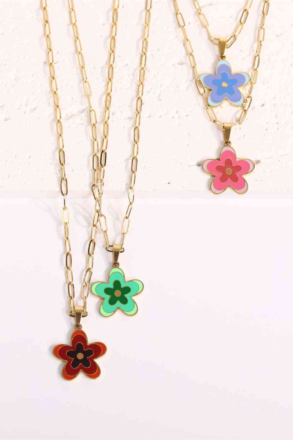 Flower Pendant Stainless Steel Necklace-Bijou Crush