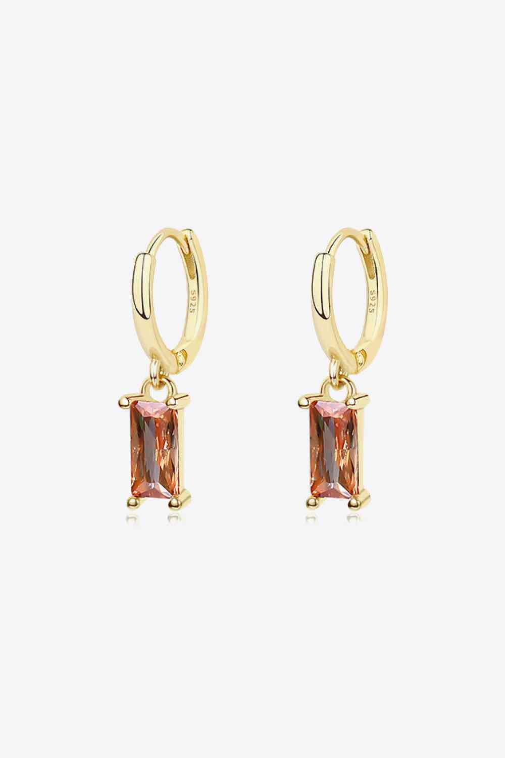 Retro 925 Sterling Silver Cubic Zirconia Drop Earrings-Bijou Crush