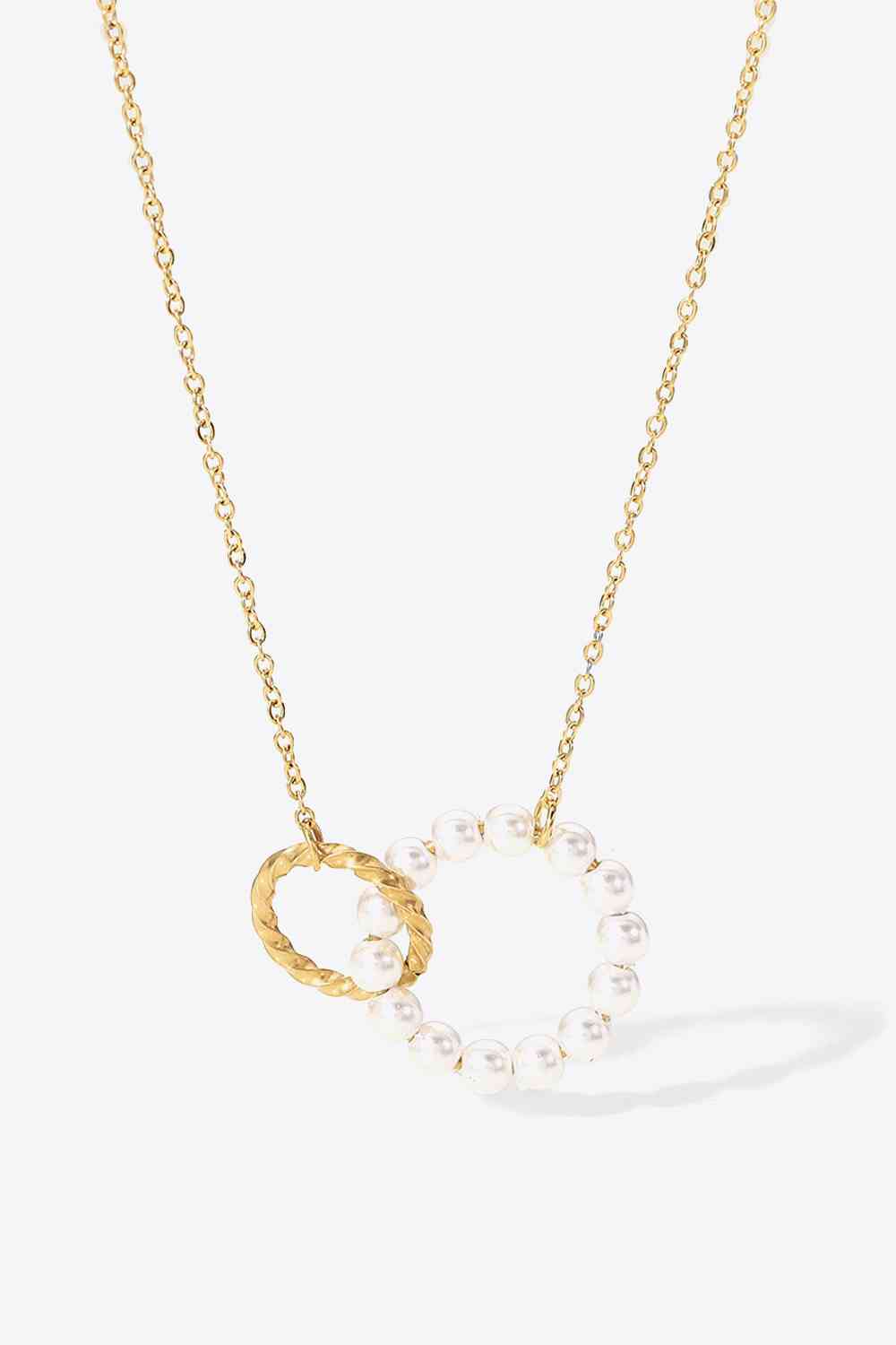 Pearl Hoop Link Pendant Necklace-Bijou Crush