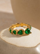 Stainless Steel Heart Rhinestone Ring-Bijou Crush