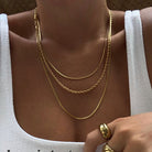 18K Gold-Plated Titanium Steel Three-Layered Necklace-Bijou Crush