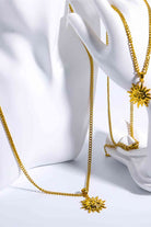 Sun Pendant Copper Necklace-Bijou Crush