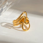 Stainless Steel Corrugated Open Ring-Bijou Crush