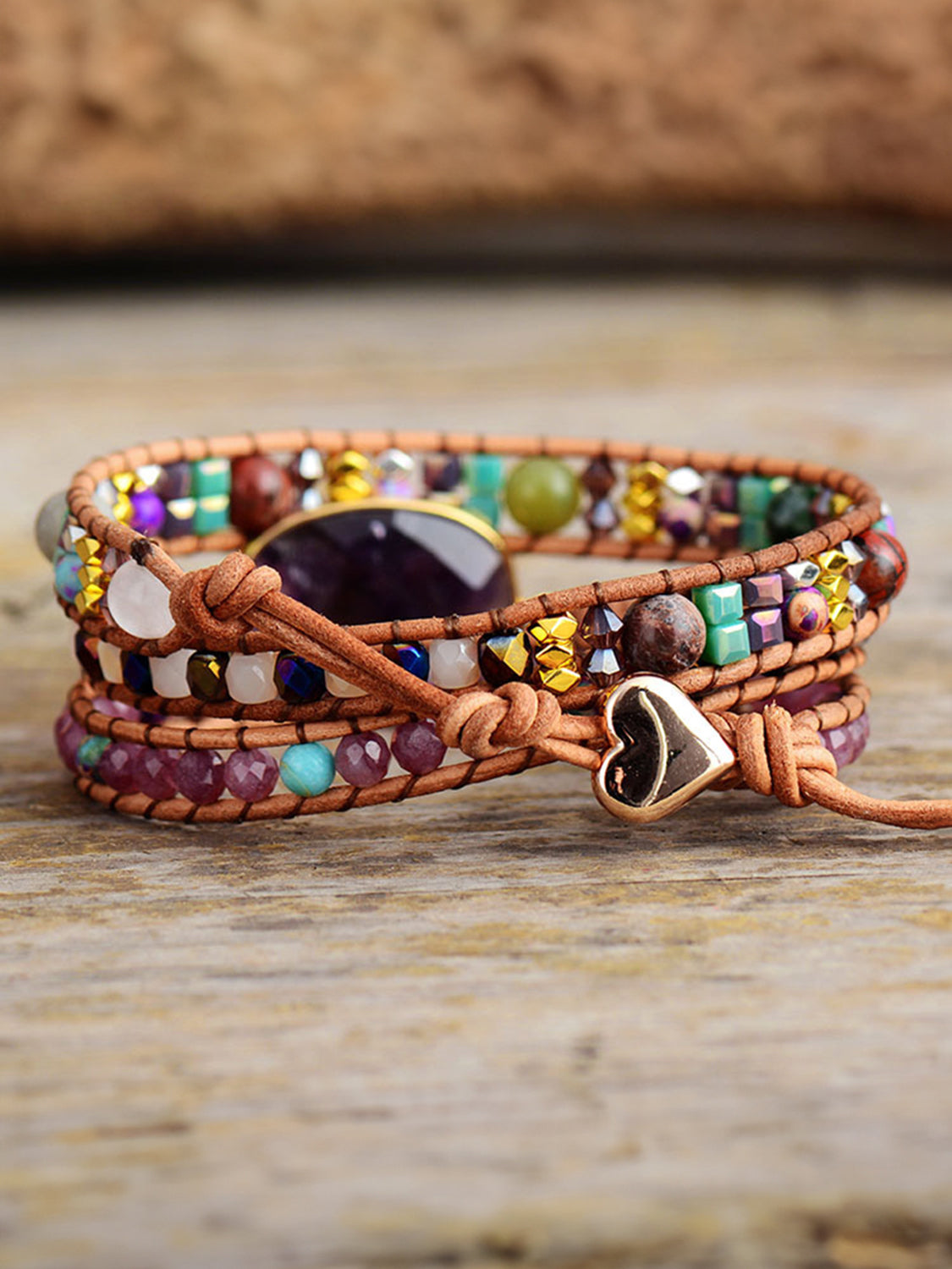 Triple-Layer Amethyst Bracelet-Bijou Crush