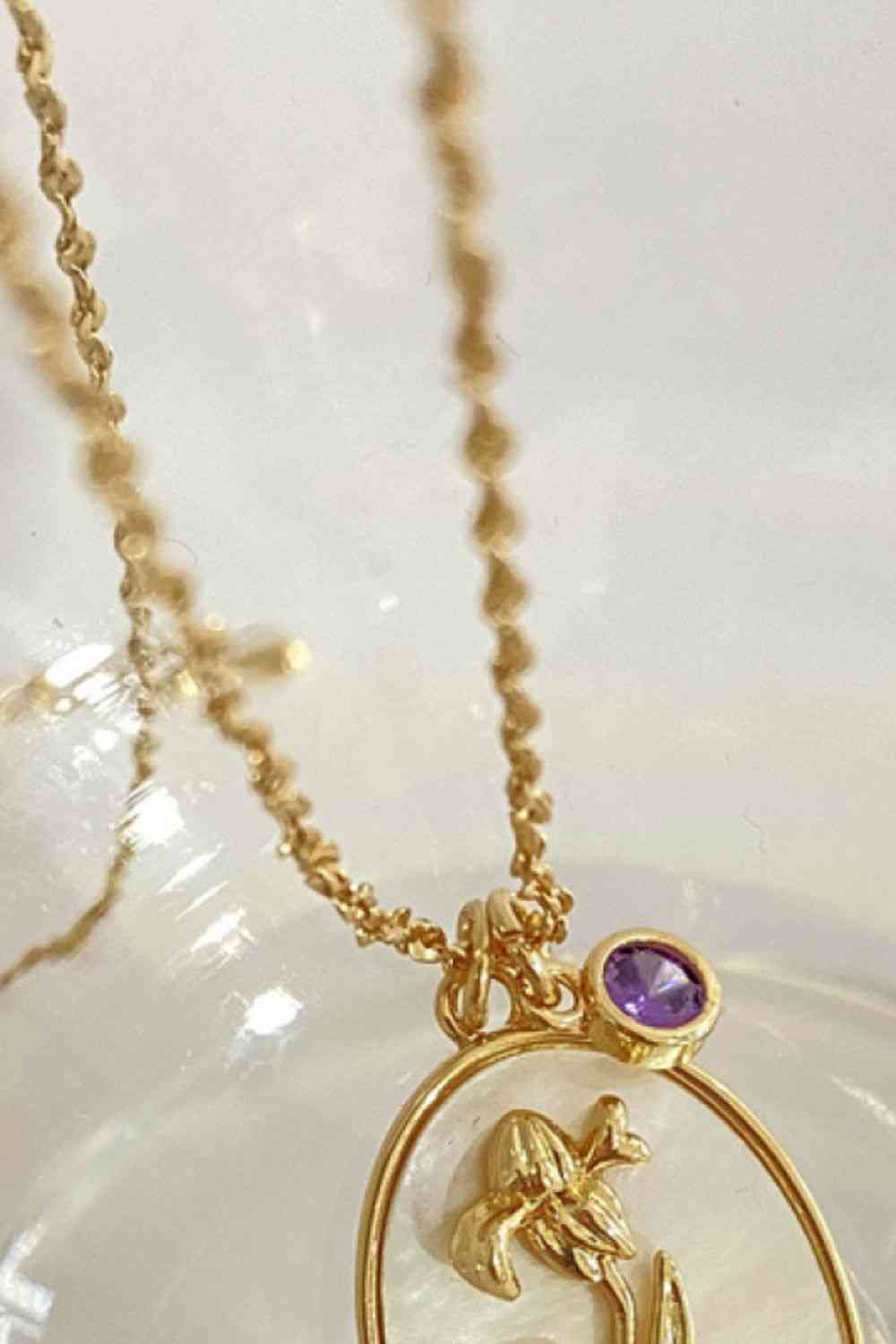 Flower Shell Pendant Copper Necklace-Bijou Crush