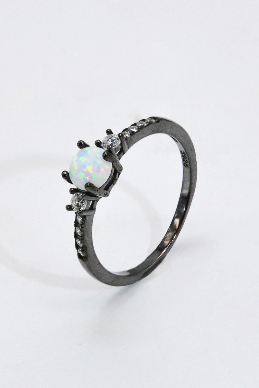 Sterling Silver Round Opal Ring-Bijou Crush