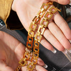 Titanium Steel Hollow Square Chain Bracelet-Bijou Crush