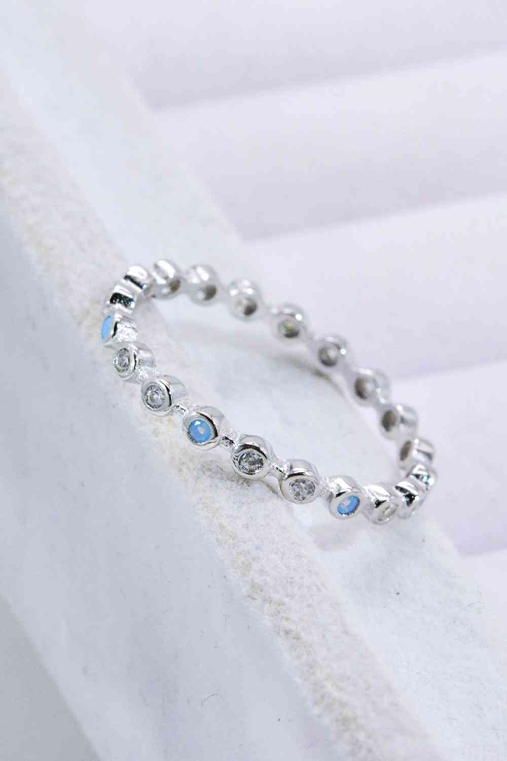 925 Sterling Silver Zircon and Natural Moonstone Ring-Bijou Crush