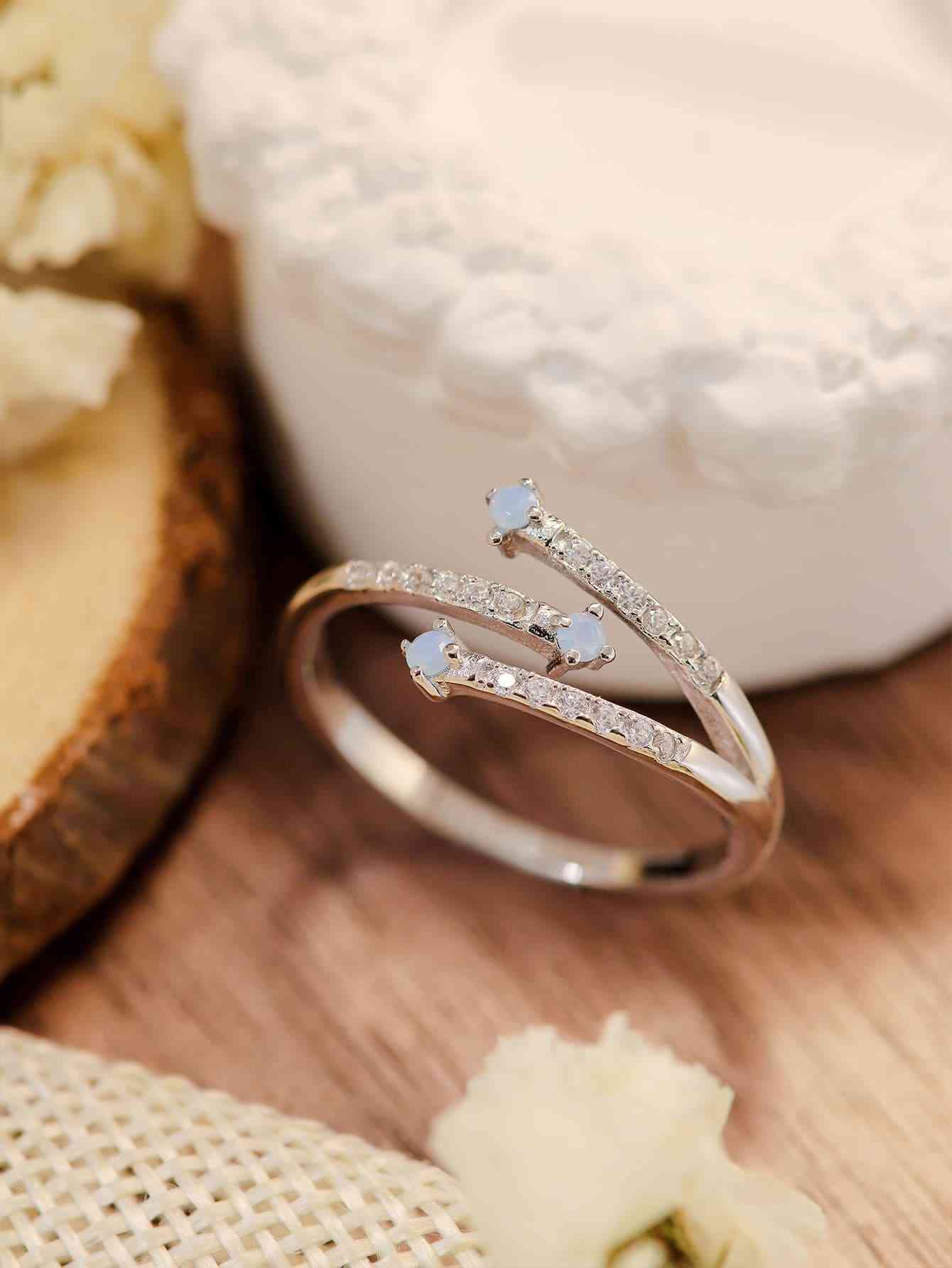 Moonstone Platinum-Plated Ring-Bijou Crush