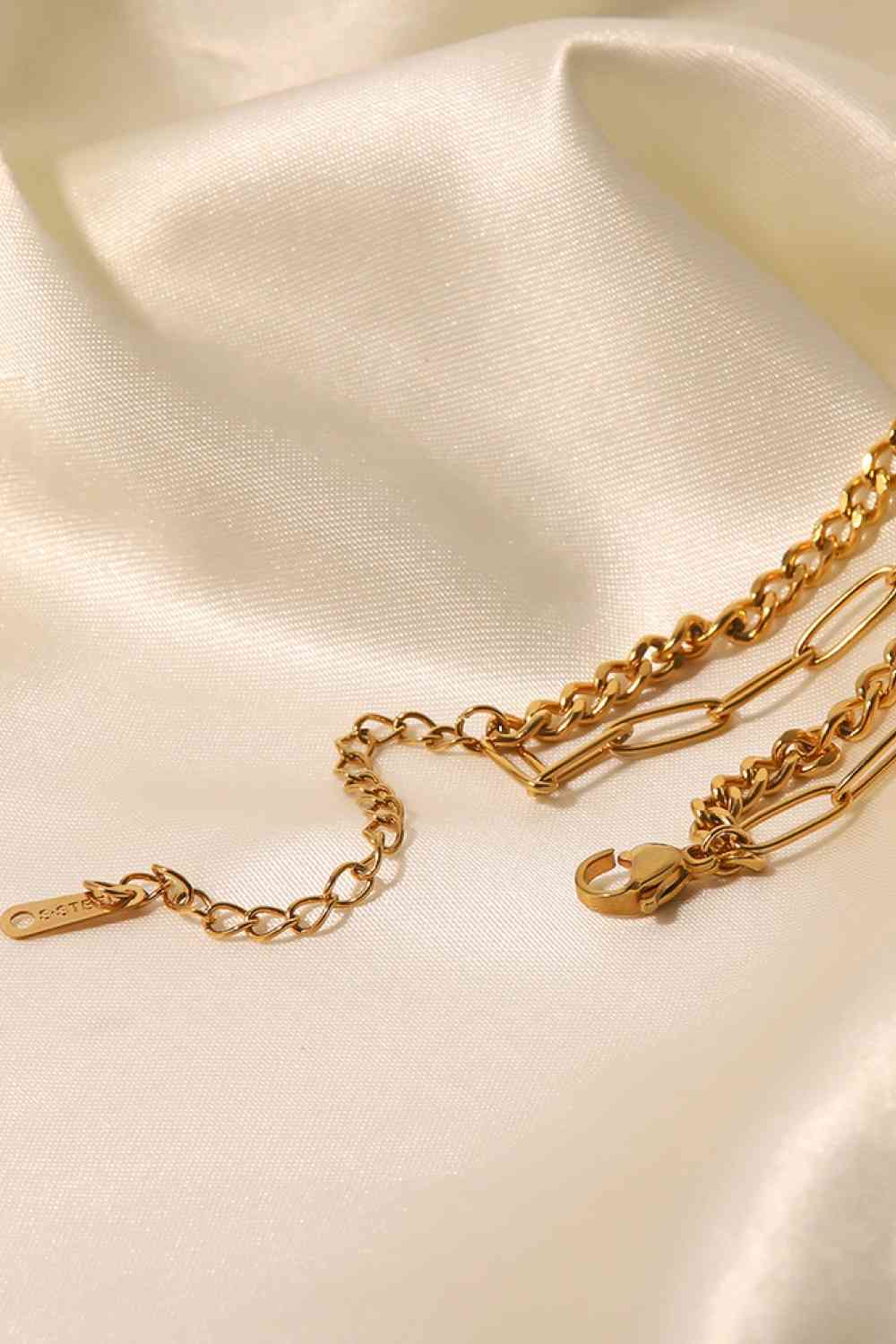 18K Gold Plated Layered Chain Necklace-Bijou Crush