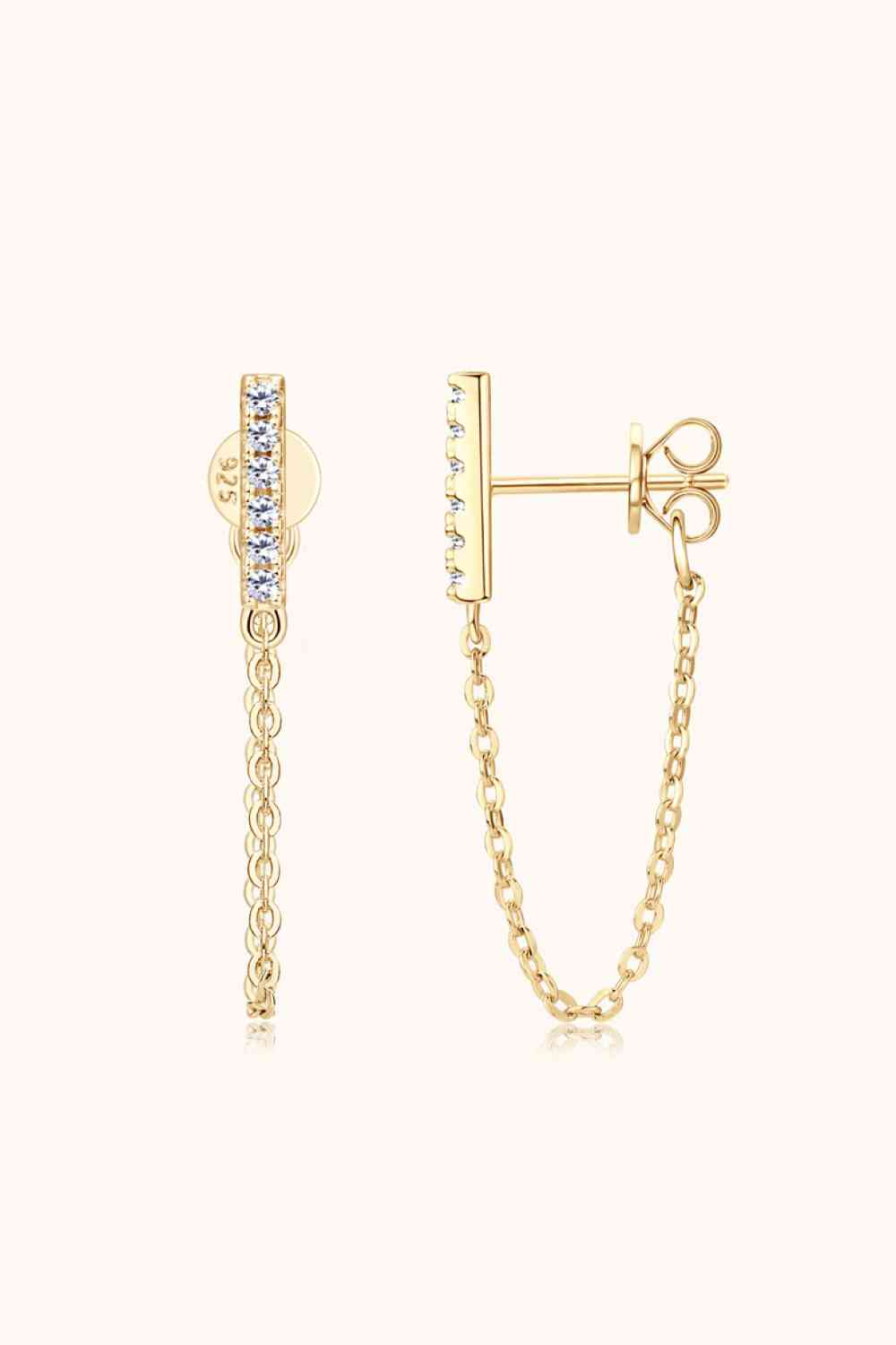 Moissanite 925 Sterling Silver Connected Earrings-Bijou Crush