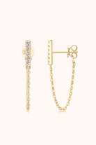 Moissanite 925 Sterling Silver Connected Earrings-Bijou Crush