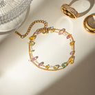 Natural Stone Double Layered Bracelet - 18K Gold-Plated-Bijou Crush
