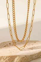 18K Gold Plated Layered Chain Necklace-Bijou Crush