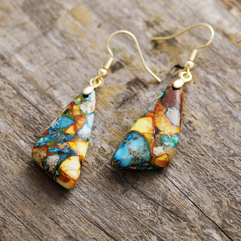 Emperor-Stone Geometric Earrings-Bijou Crush