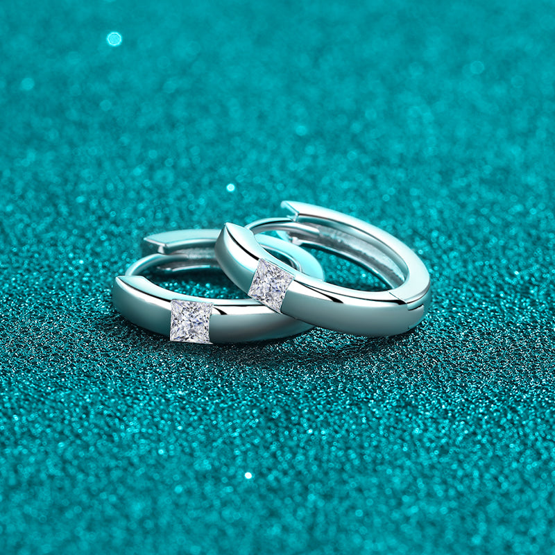 925 Sterling Silver Moissanite Huggie Earrings-Bijou Crush
