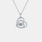 Moissanite 925 Sterling Silver Heart Necklace-Bijou Crush