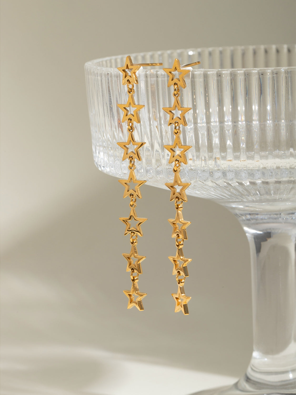 Stainless Steel Cutout Star Earrings-Bijou Crush