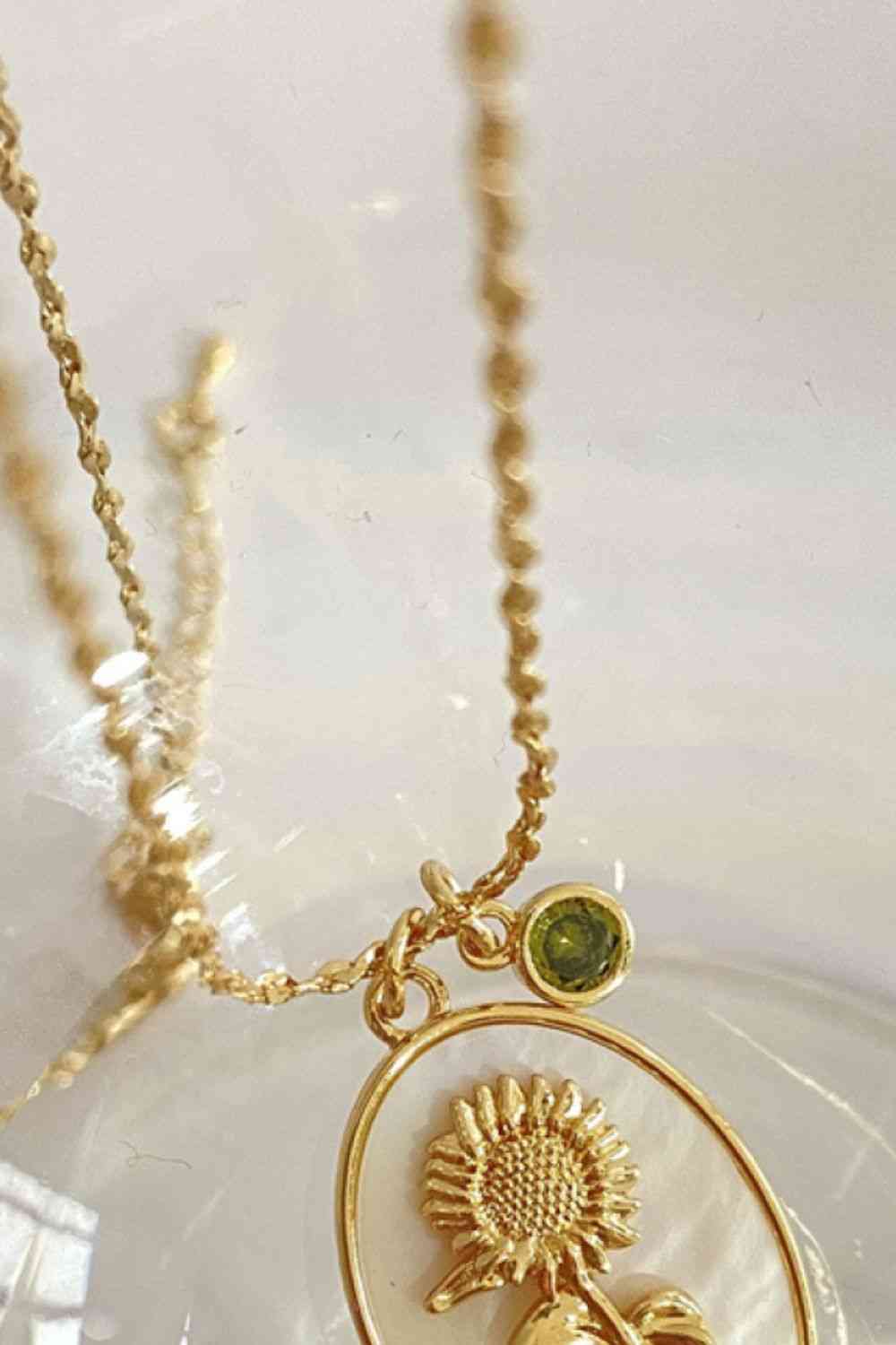 Flower Shell Pendant Copper Necklace-Bijou Crush