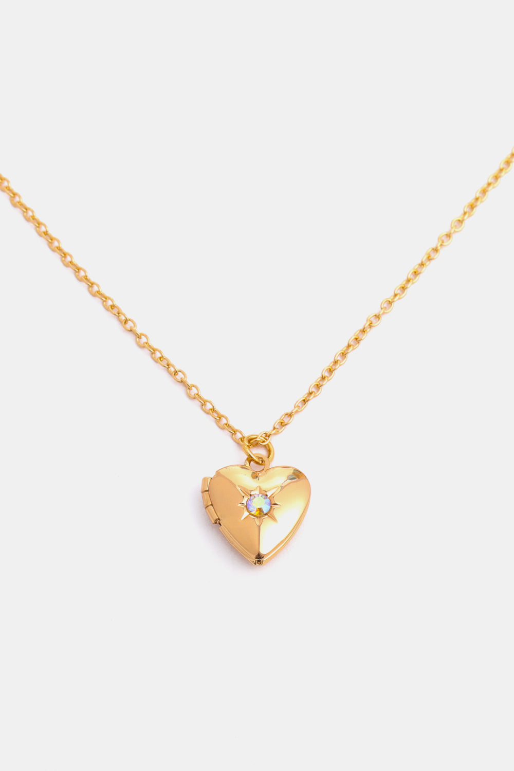 Zircon Heart Shape 14K Gold-Plated Pendant Necklace-Bijou Crush