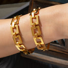 Titanium Steel Hollow Square Chain Bracelet-Bijou Crush