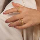 Gold-Plated Czech Diamond Double-Layered Ring-Bijou Crush
