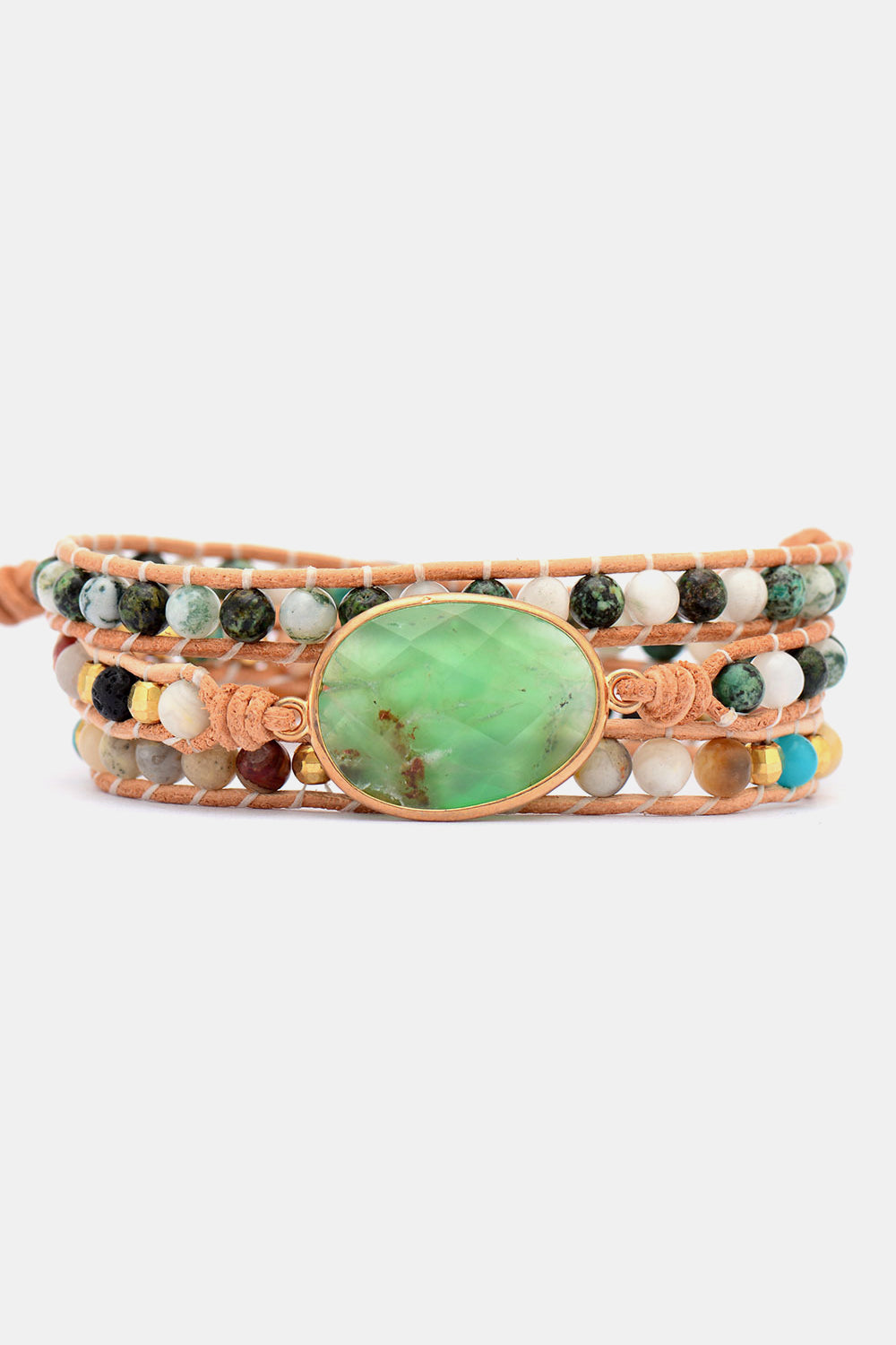 Natural Stone & Agate Layered Bracelet-Bijou Crush
