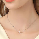 Cross 925 Sterling Silver Moissanite Necklace-Bijou Crush