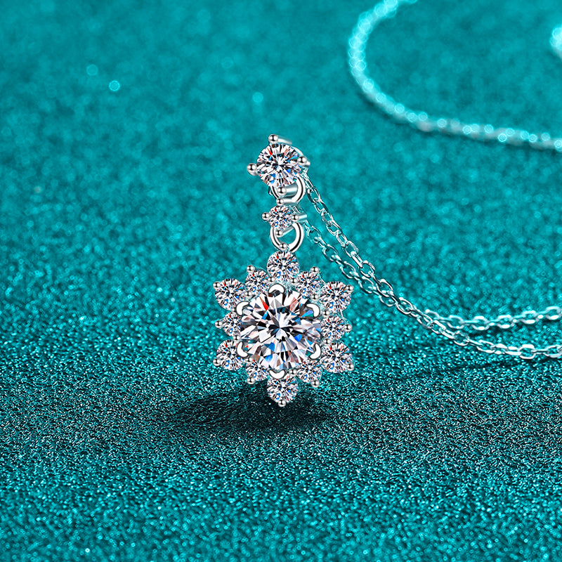1 Carat Moissanite Zircon Sterling Silver Necklace-Bijou Crush