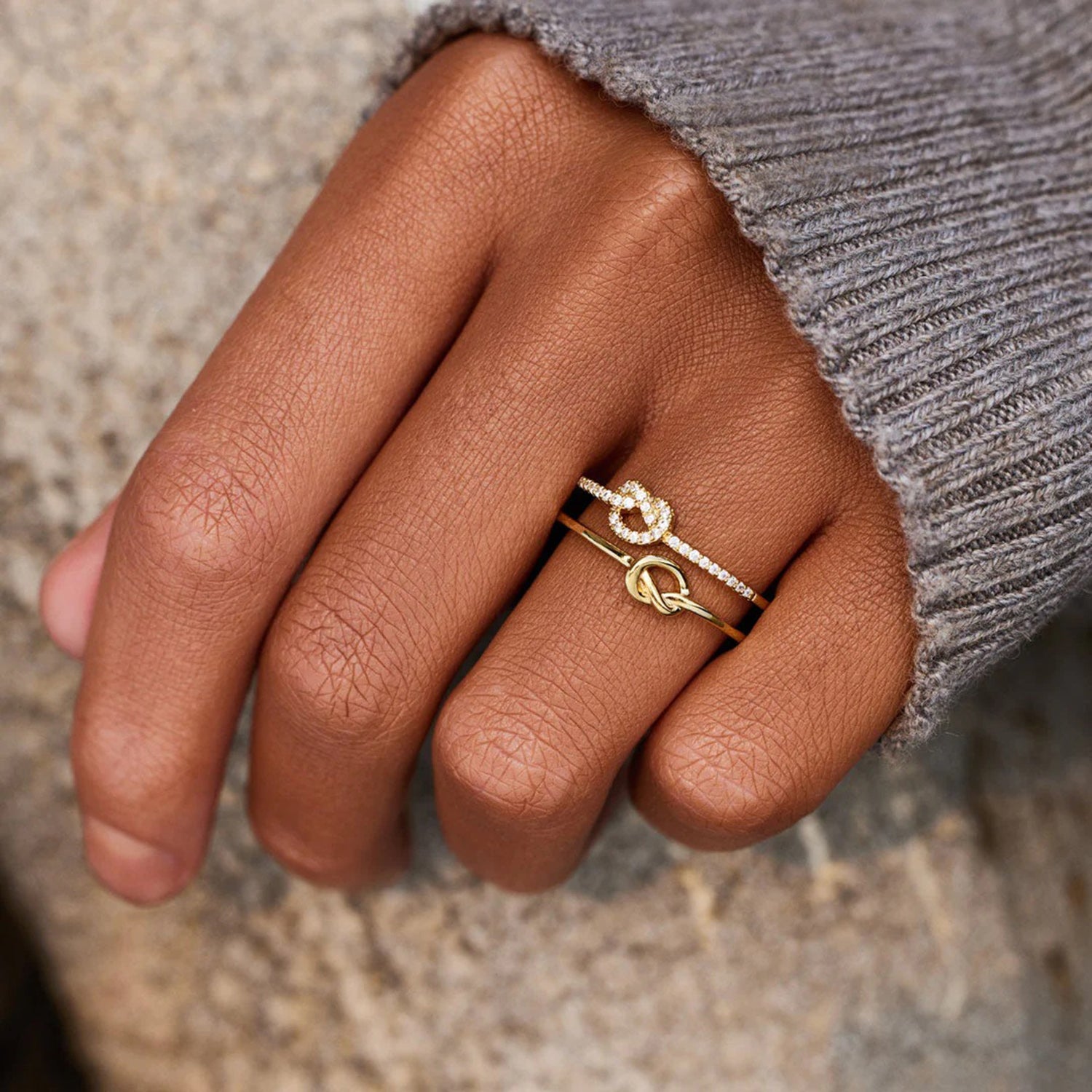 925 Sterling Silver Double-Layered Knot Ring-Bijou Crush