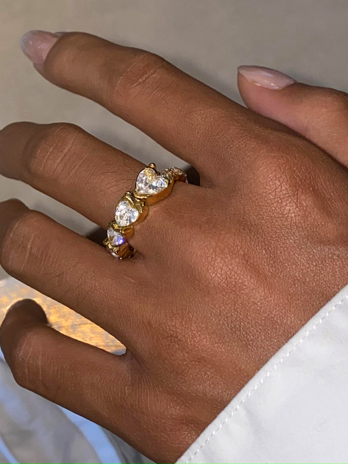 Stainless Steel Heart Rhinestone Ring-Bijou Crush