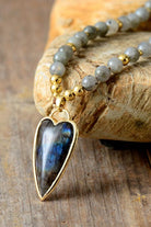Natural Stone Pendant Beaded Necklace-Bijou Crush