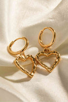 Heart Stainless Steel Drop Earrings-Bijou Crush