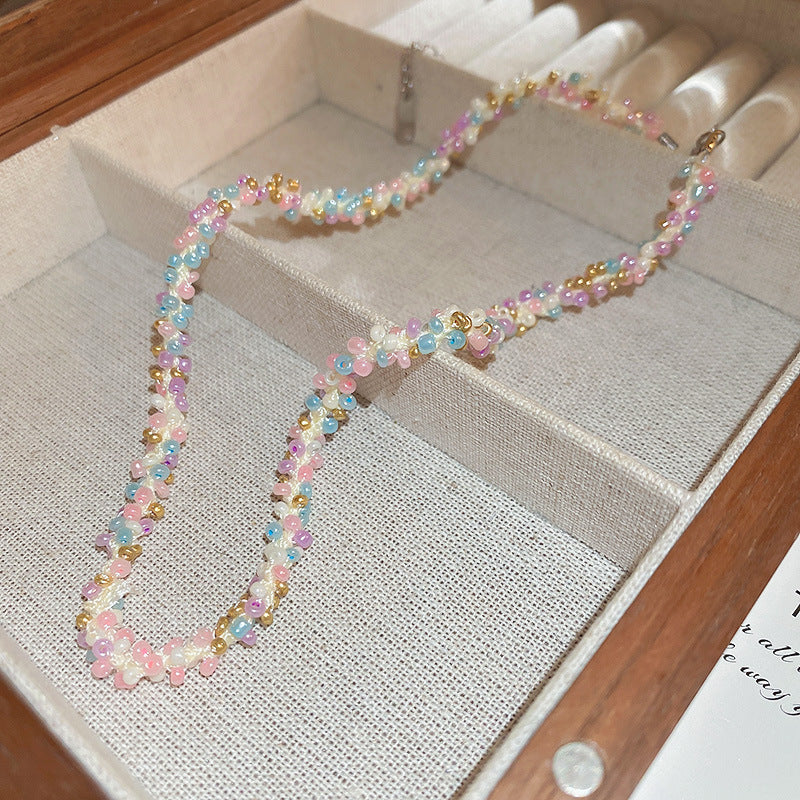 Titanium Steel Rice Bead Necklace-Bijou Crush