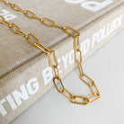 Gold Stainless Steel Thick Clip Chain Necklace-Bijou Crush