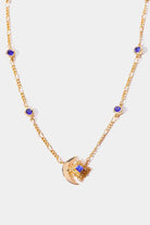 Moon & Star Shape Zircon Pendant Necklace-Bijou Crush