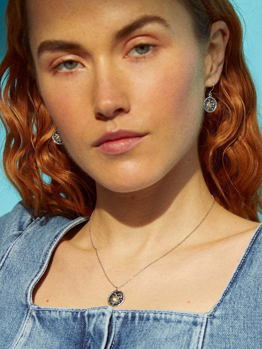 Alloy Inland Zircon Sun & Moon Necklace-Bijou Crush