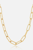Gold Stainless Steel Thick Clip Chain Necklace-Bijou Crush
