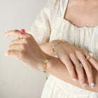 Gold-Plated Floral Oil Drip Bracelet-Bijou Crush