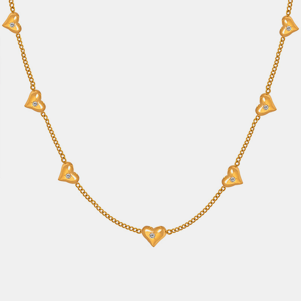 Titanium Steel Zircon Heart Necklace-Bijou Crush