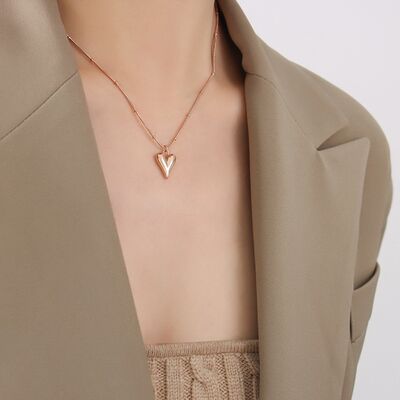 Titanium Steel Heart Pendant Necklace-Bijou Crush